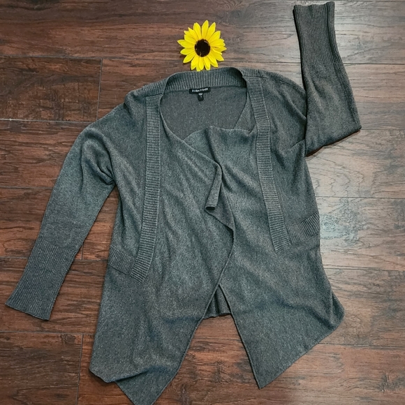 EILEEN FISHER OPEN ASYMMETRICAL CARDIGAN 💛 - Picture 3 of 8